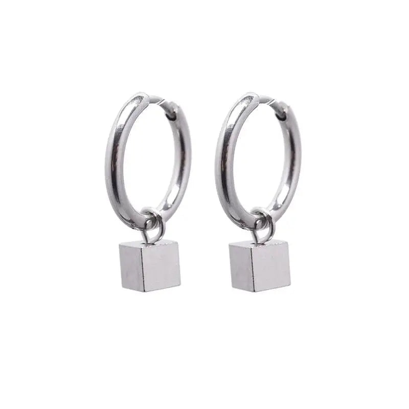 Square Cube Earrings ArtsKoreanMan