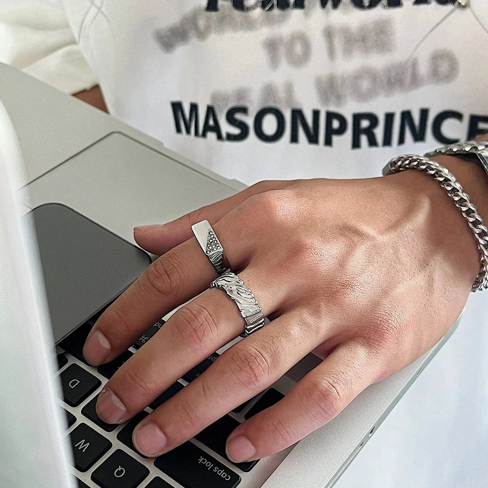 Square Zircon Ring ArtsKoreanMan