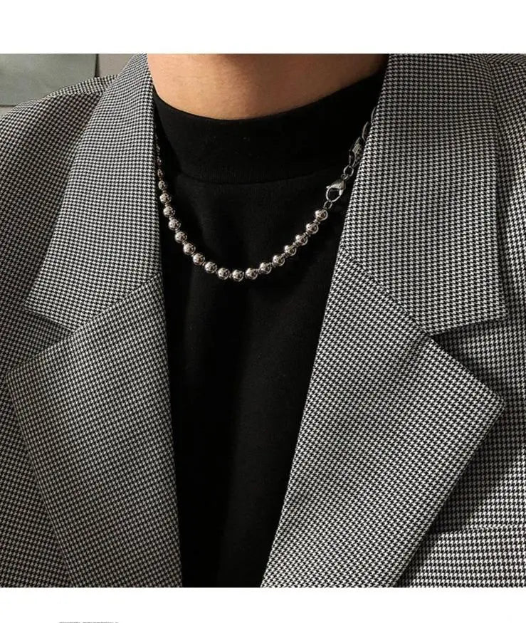 Steel Ball Stitching Necklace ArtsKoreanMan