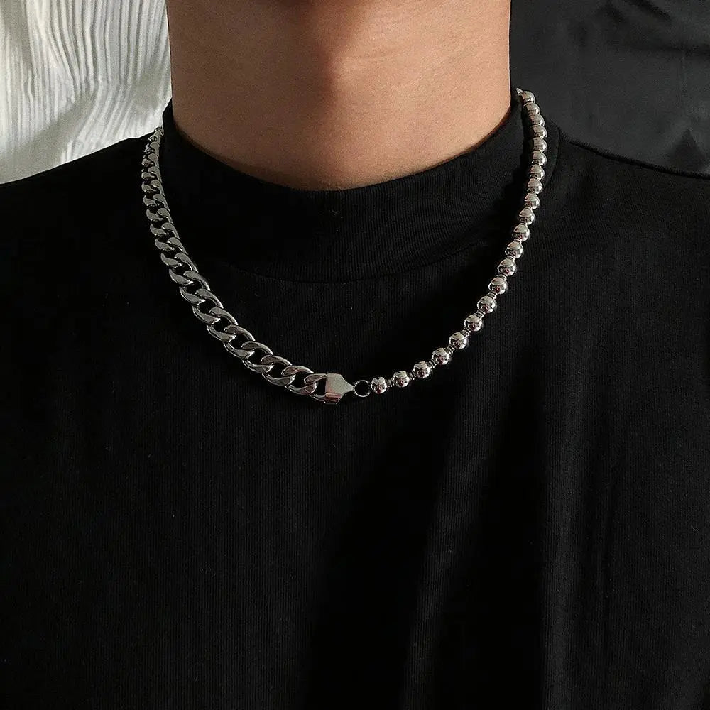 Steel Ball Stitching Necklace ArtsKoreanMan