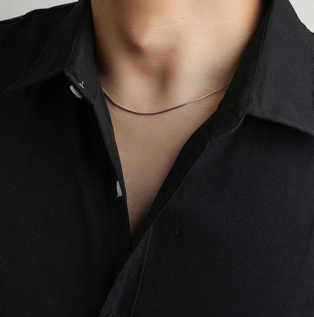 Sterling Silver Fine Chain Choker ArtsKoreanMan