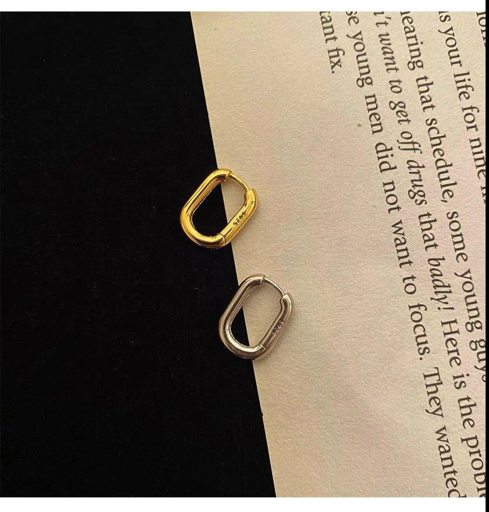 Sterling Silver U-Shaped Earrings ArtsKoreanMan