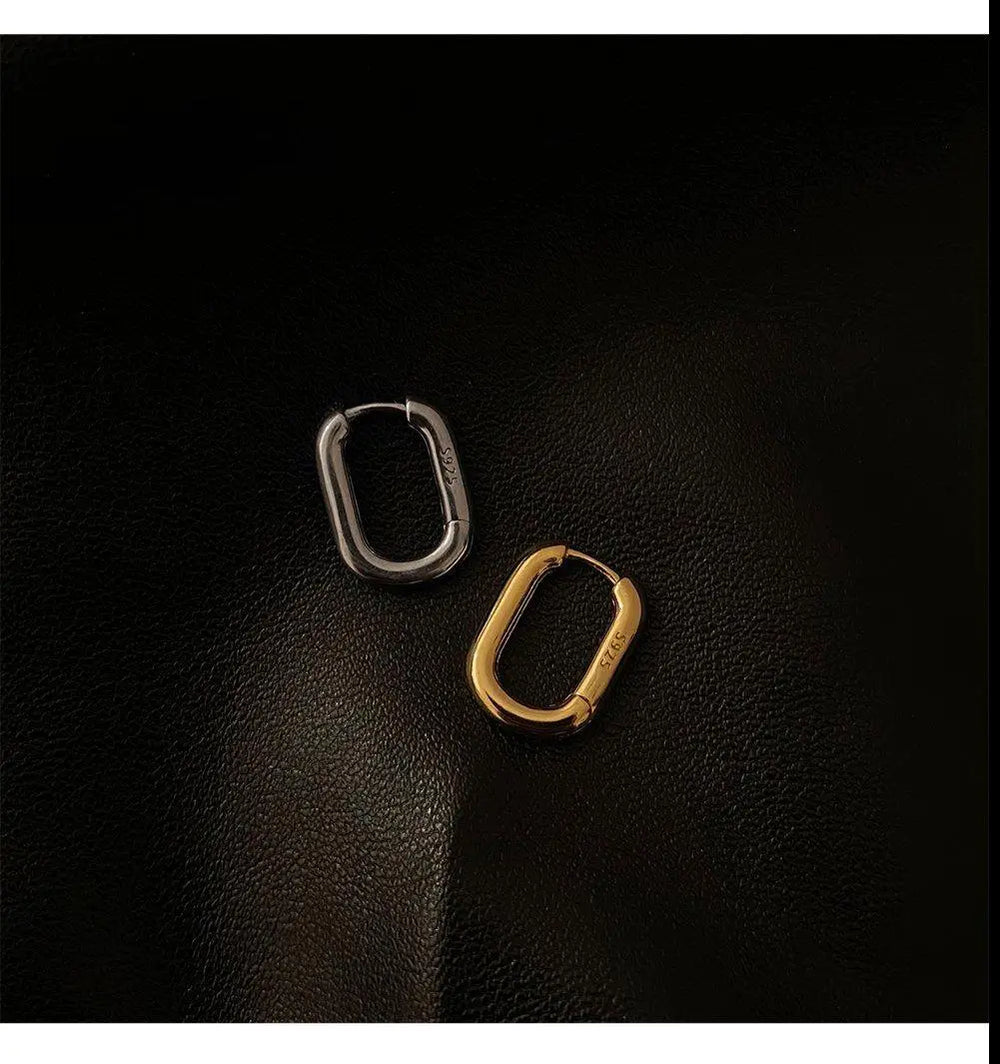 Sterling Silver U-Shaped Earrings ArtsKoreanMan