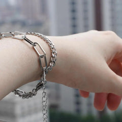Stitching Double Layered Bracelet ArtsKoreanMan