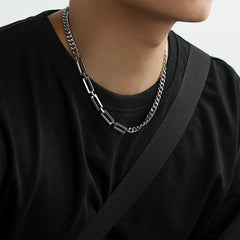 Stitching Titanium Steel Necklace ArtsKoreanMan