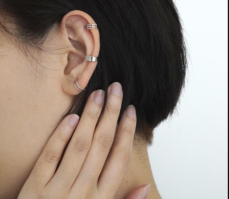 Three-Piece Silver Earring Clip