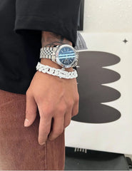 Three-Dimensional Buckle Cuban Bracelet ArtsKoreanMan