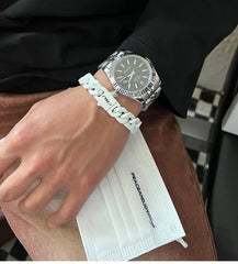 Three-Dimensional Buckle Cuban Bracelet ArtsKoreanMan