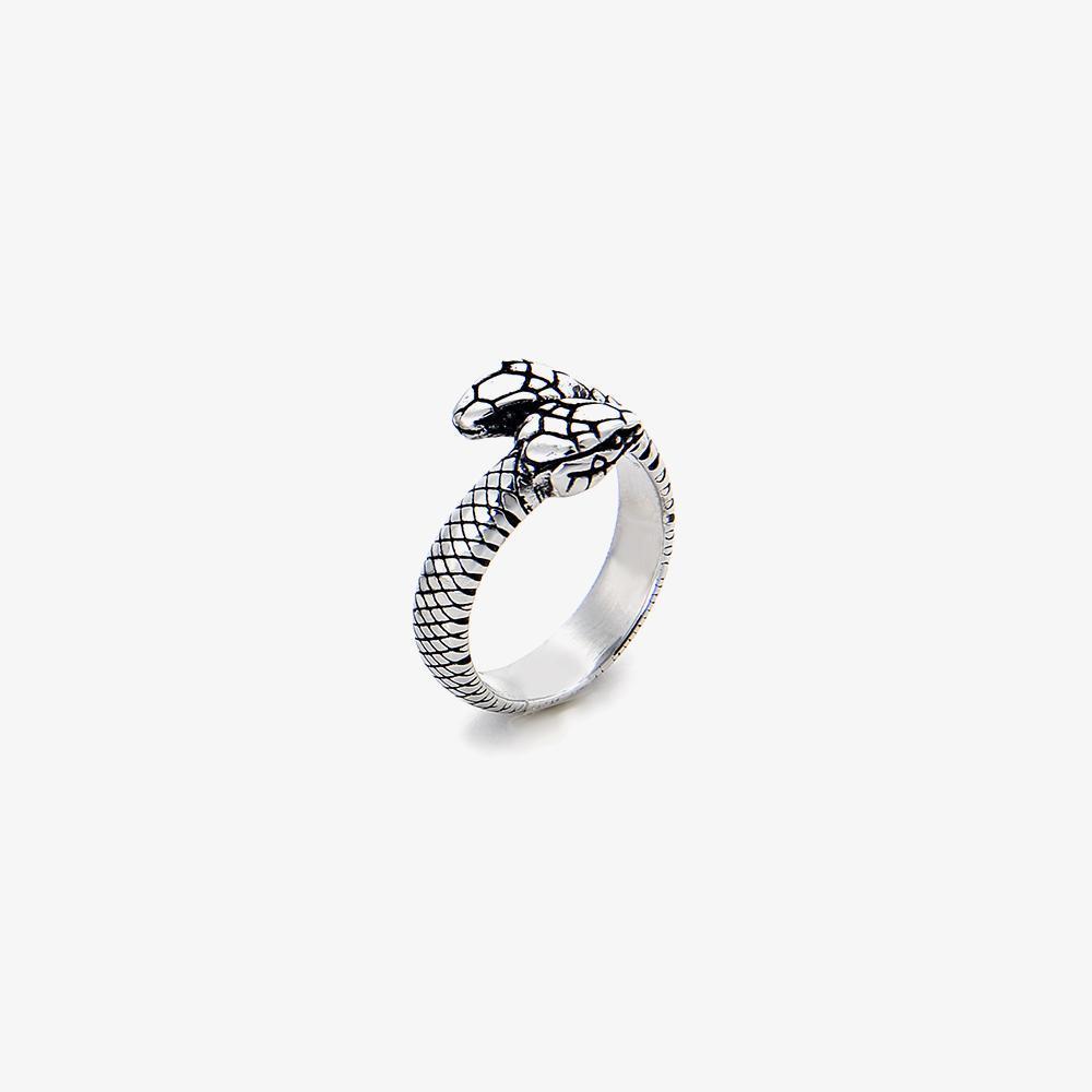 Men's Amethyst and Sterling Silver Snake Ring from Bali - Honeymoon Snake |  NOVICA