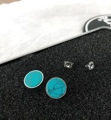 Turquoise Cracked Earrings ArtsKoreanMan