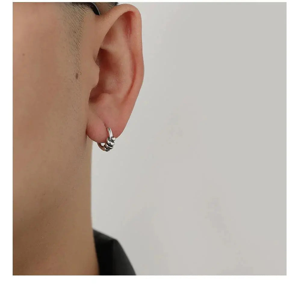 Twisted Metal Hoop Earrings ArtsKoreanMan