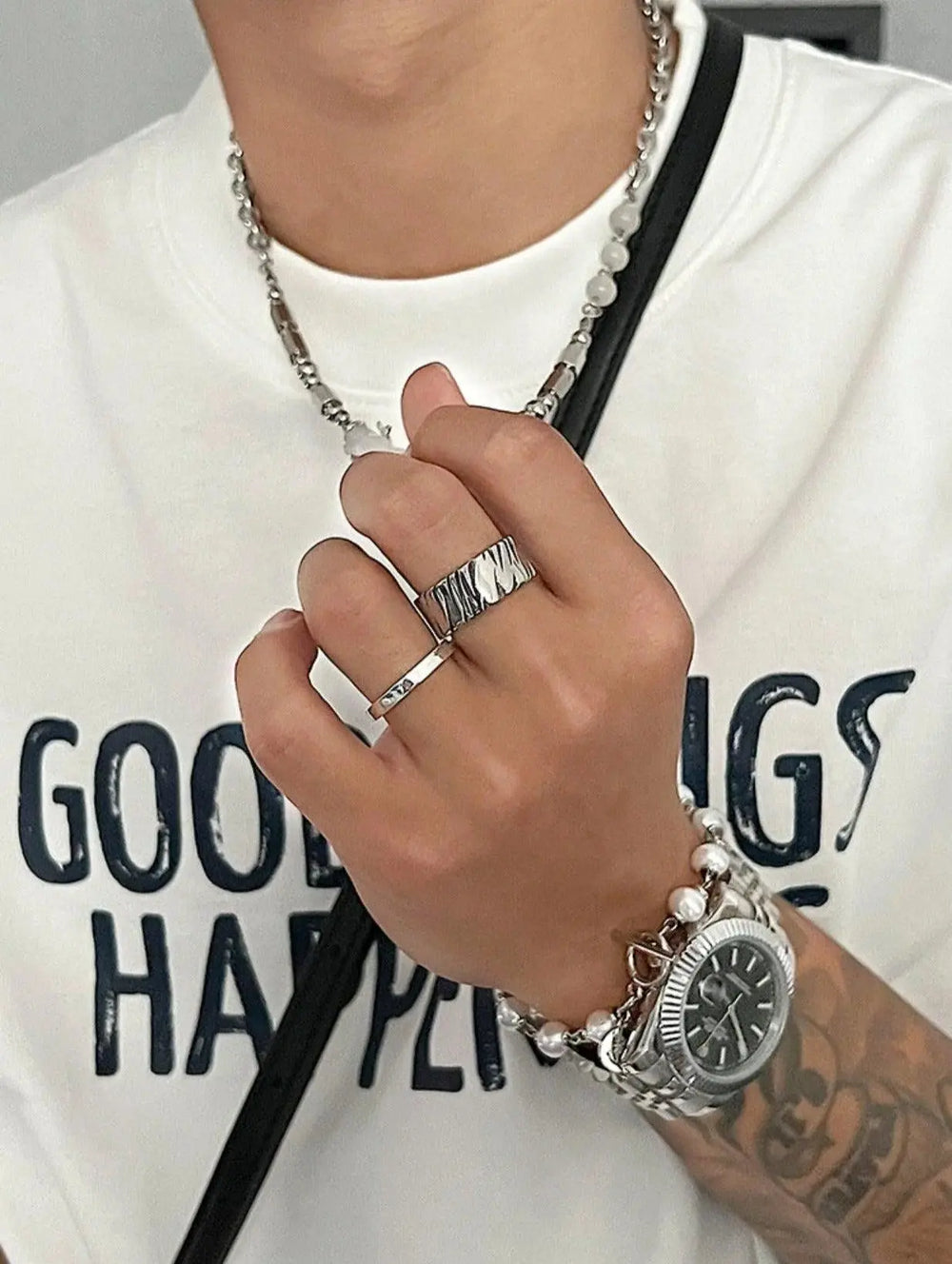 Vertical Stripe Ring ArtsKoreanMan