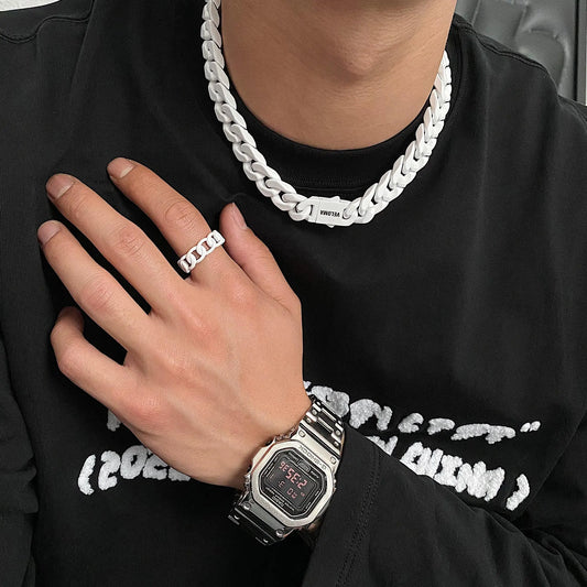 White Cuban Chain Necklace ArtsKoreanMan