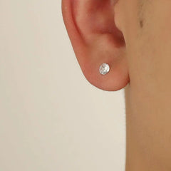 White Zircon Stud Earrings ArtsKoreanMan