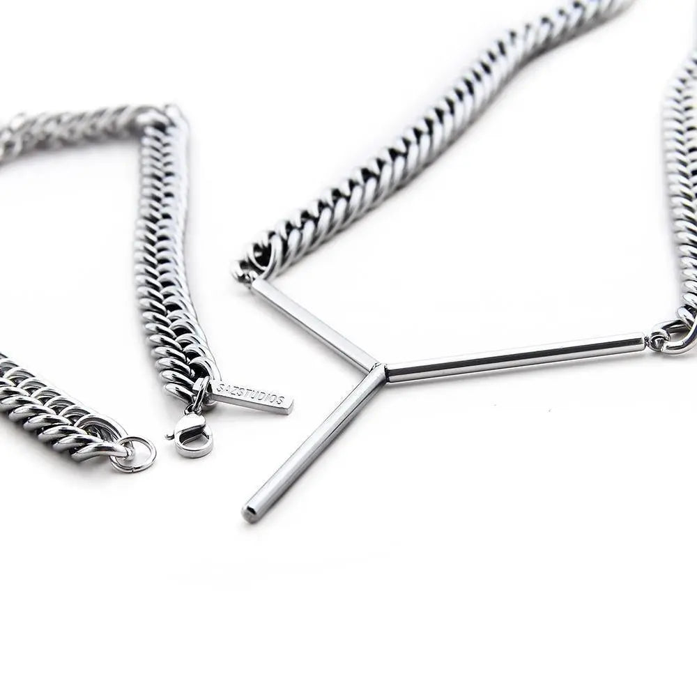 Y-Shaped Chain Necklace ArtsKoreanMan