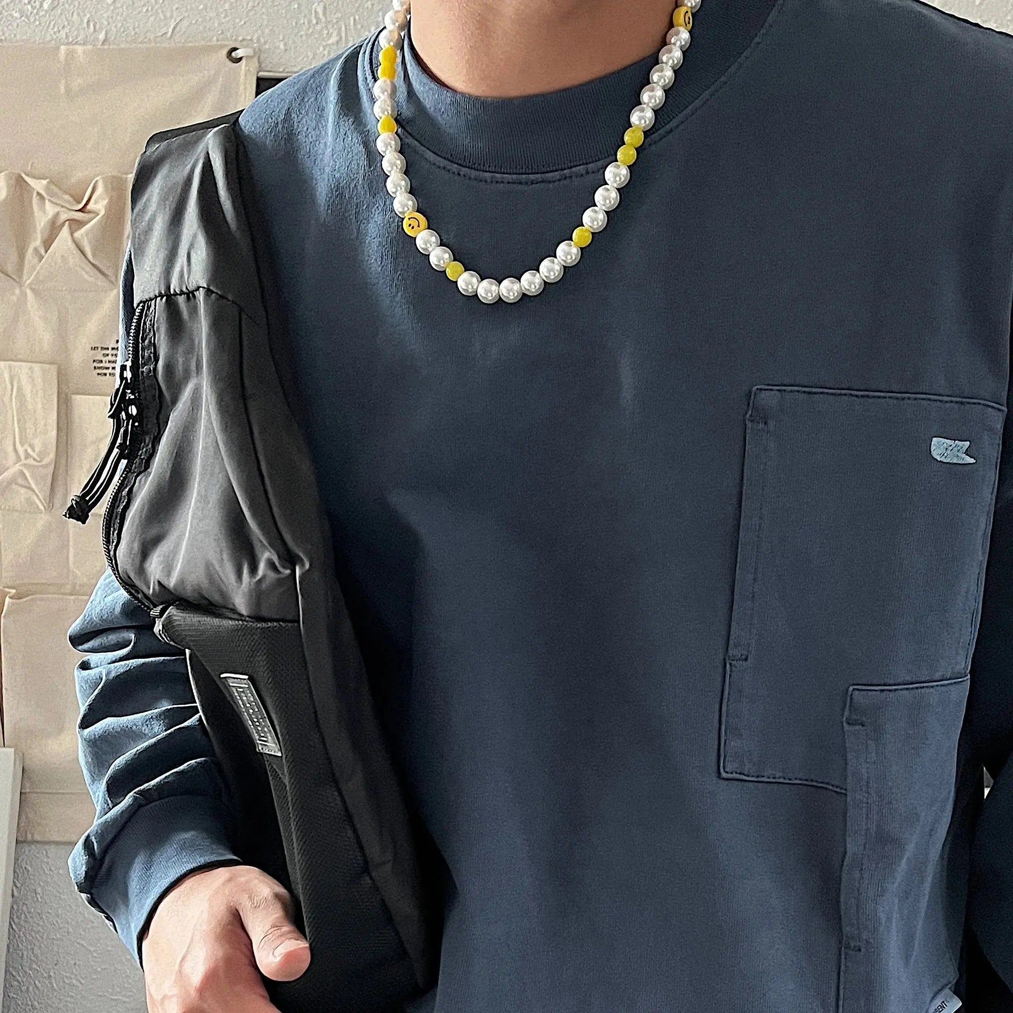 Yellow Beads Pearl Necklace ArtsKoreanMan