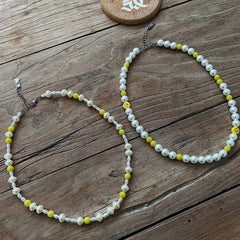 Yellow Beads Pearl Necklace ArtsKoreanMan