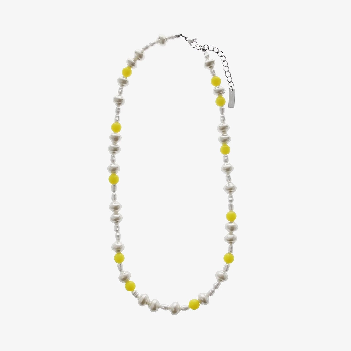 Yellow Beads Pearl Necklace