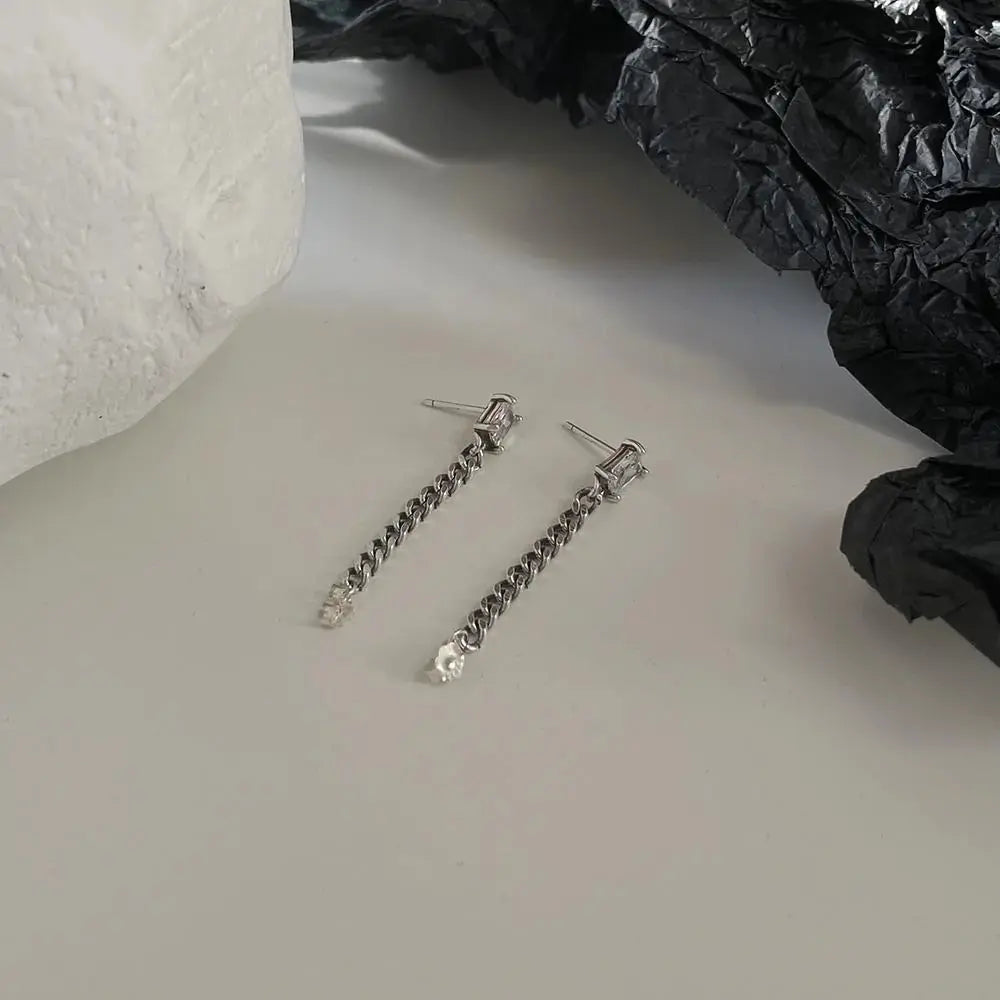 Zircon Chain Earrings ArtsKoreanMan