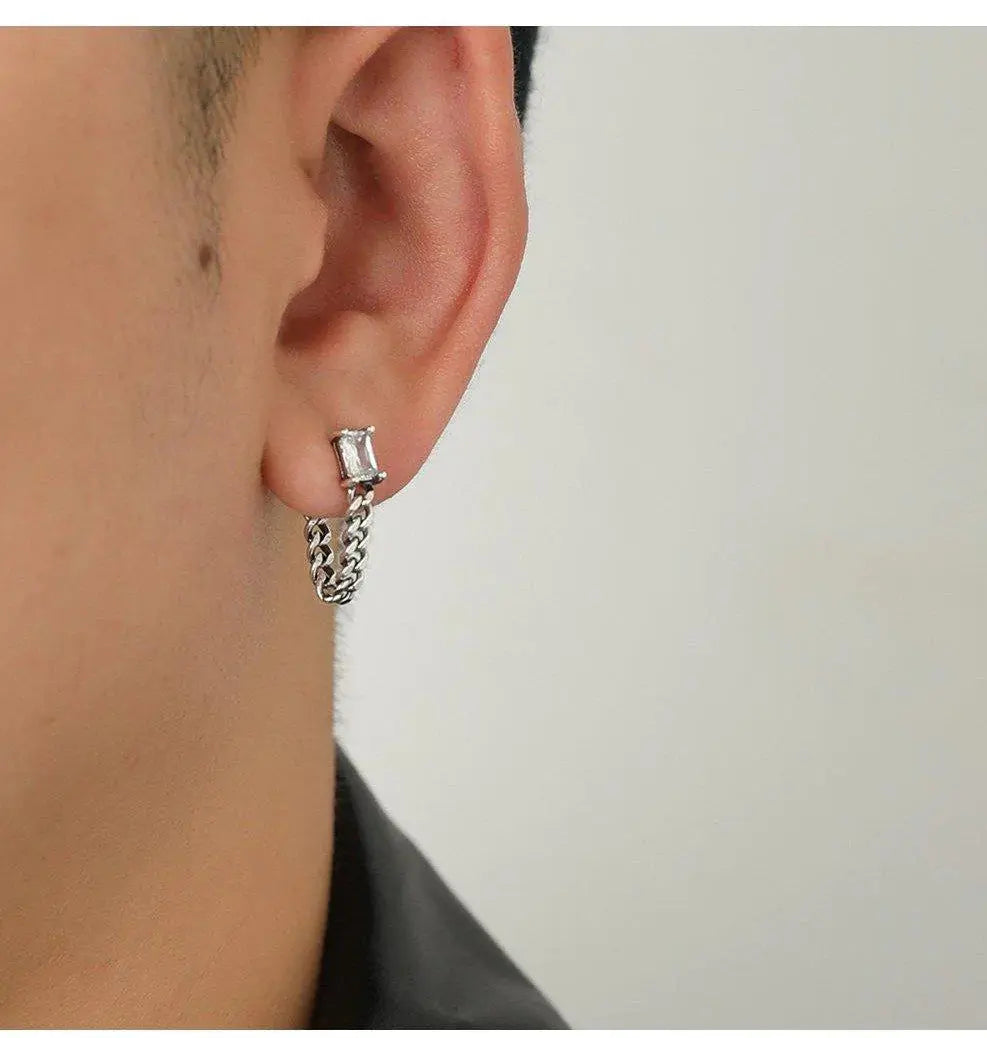 Zircon Chain Earrings ArtsKoreanMan