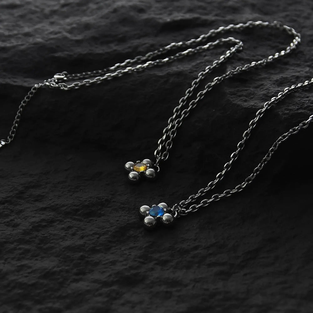 Zircon Flower Pendant Necklace ArtsKoreanMan