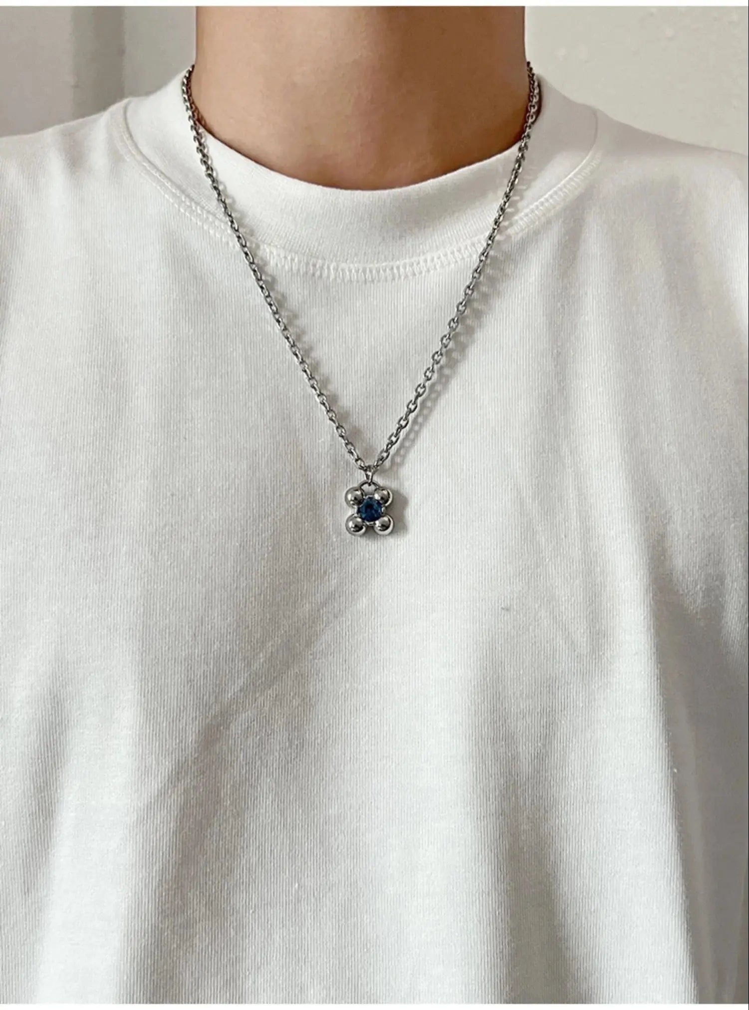 Zircon Flower Pendant Necklace ArtsKoreanMan