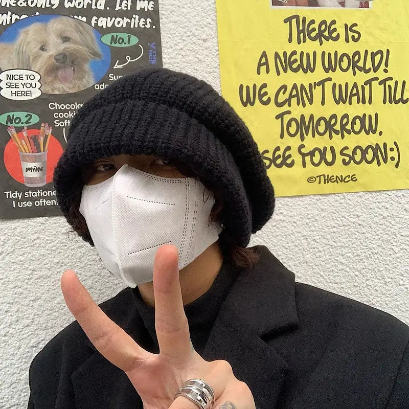 Simple Warm Knitted Hat ArtsKoreanMan