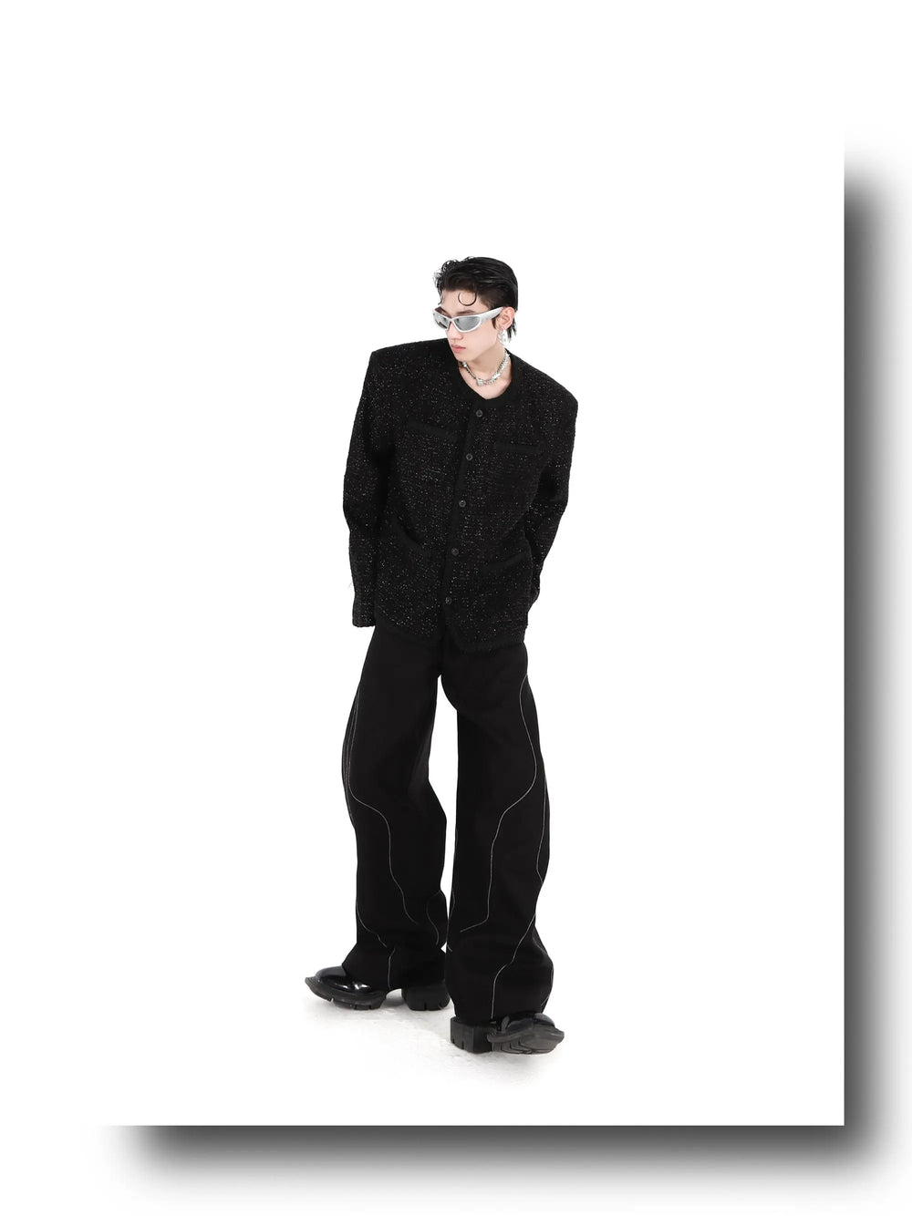 Collarless Suit Jacket ArtsKoreanMan