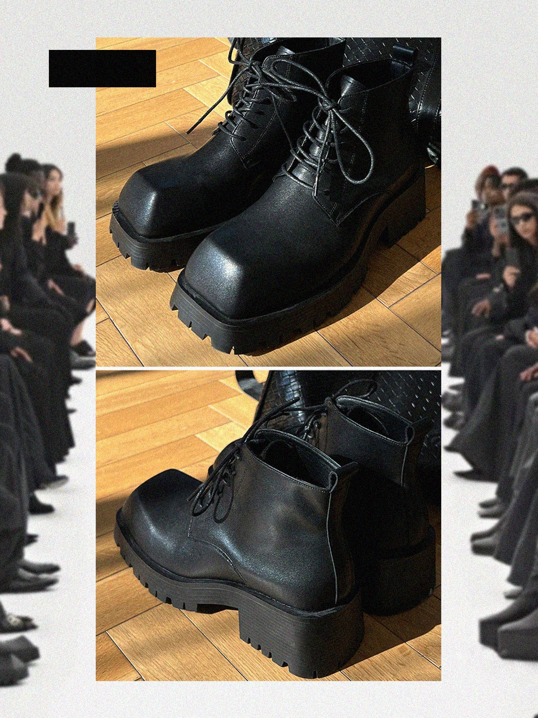 【Hot!】Short Square Toe Leather Shoes