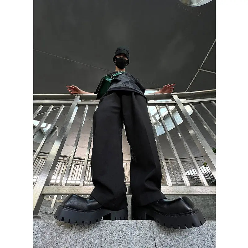 【HOT!】Square Toe Platform Leather Shoes ArtsKoreanMan