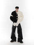 Black and White Paneled Sweater ArtsKoreanMan