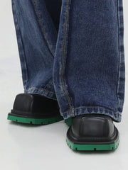 【HOT!】Black Square Toe Leather Shoes ArtsKoreanMan