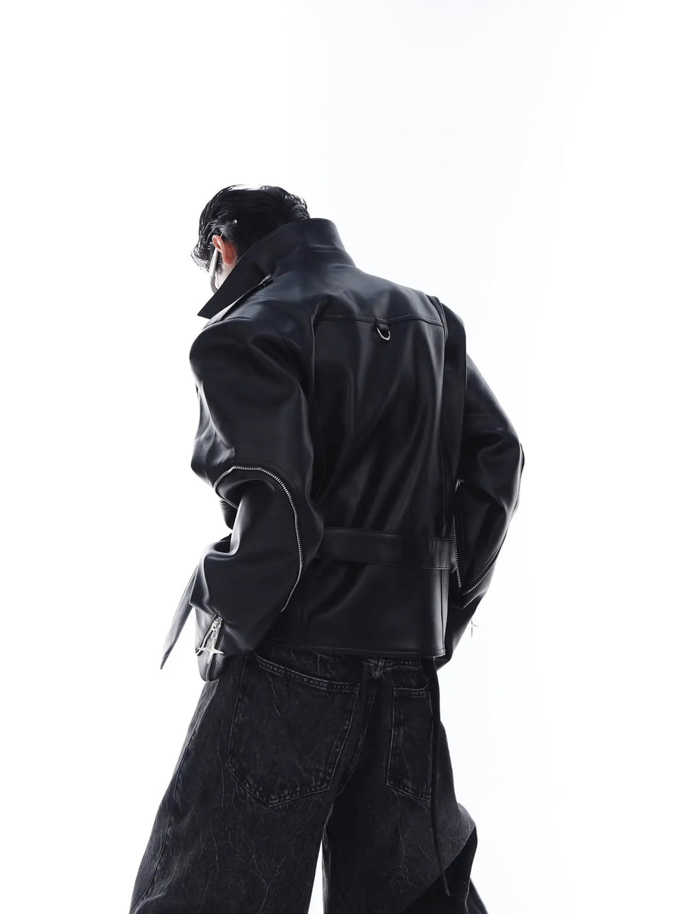 【23s Feb.】Zipped Surround PU Leather Jacket ArtsKoreanMan