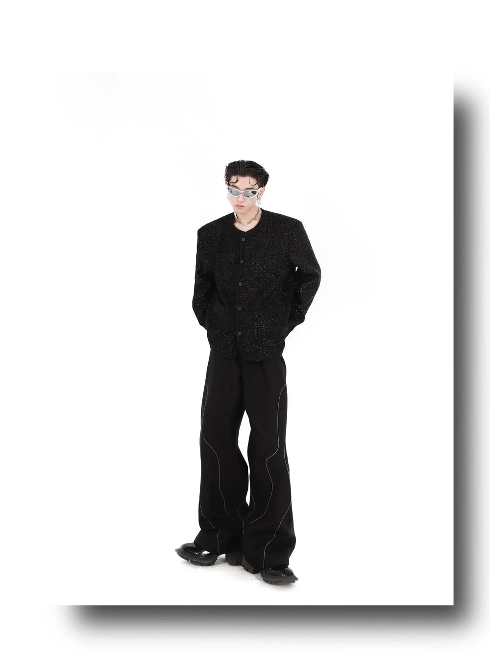 Collarless Suit Jacket ArtsKoreanMan