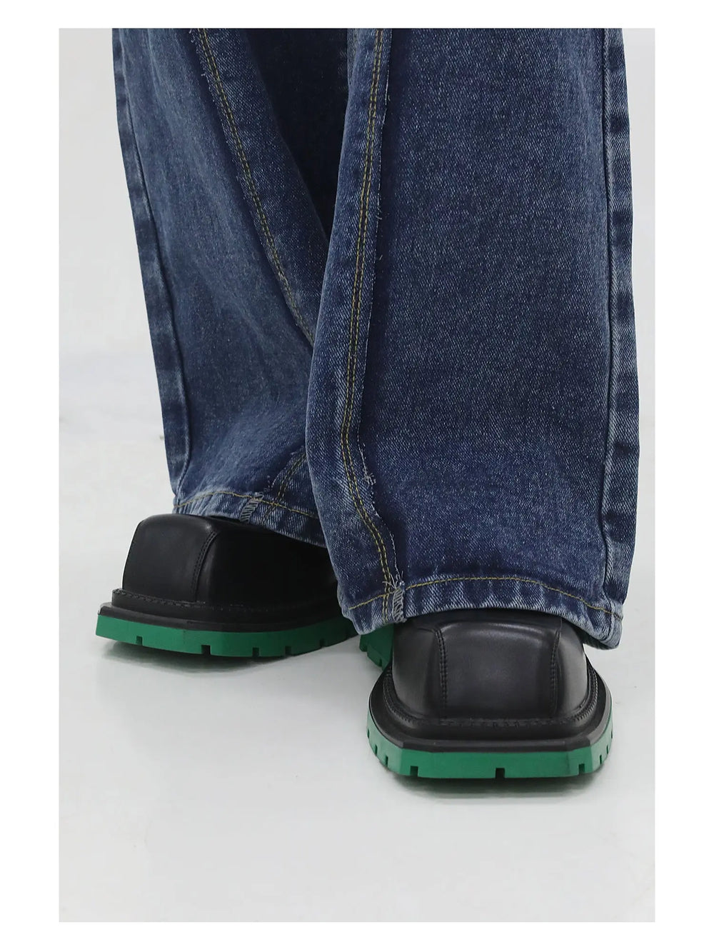 【HOT!】Black Square Toe Leather Shoes ArtsKoreanMan