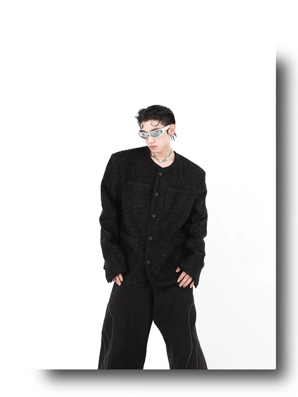 Collarless Suit Jacket ArtsKoreanMan