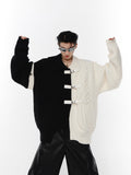Black and White Paneled Sweater ArtsKoreanMan