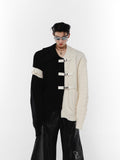 Black and White Paneled Sweater ArtsKoreanMan