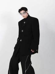 High Shoulder Black Jacket ArtsKoreanMan