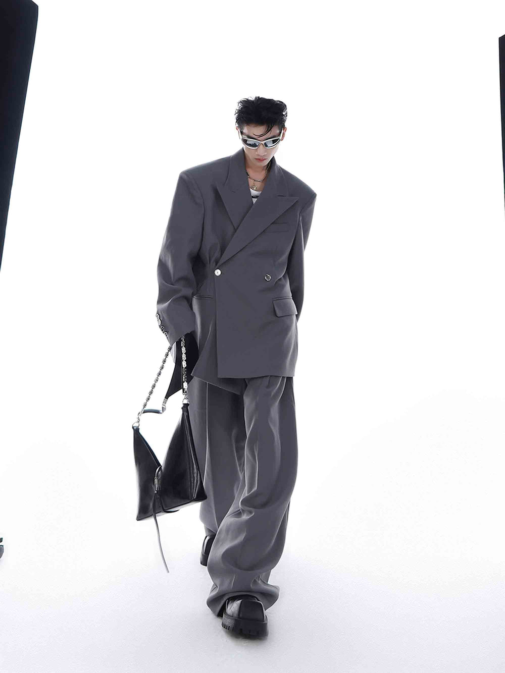 【23s Feb.】High Shoulder Black/Grey Jacket ArtsKoreanMan