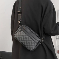 Men's Casual Check Shoulder Bag ArtsKoreanMan