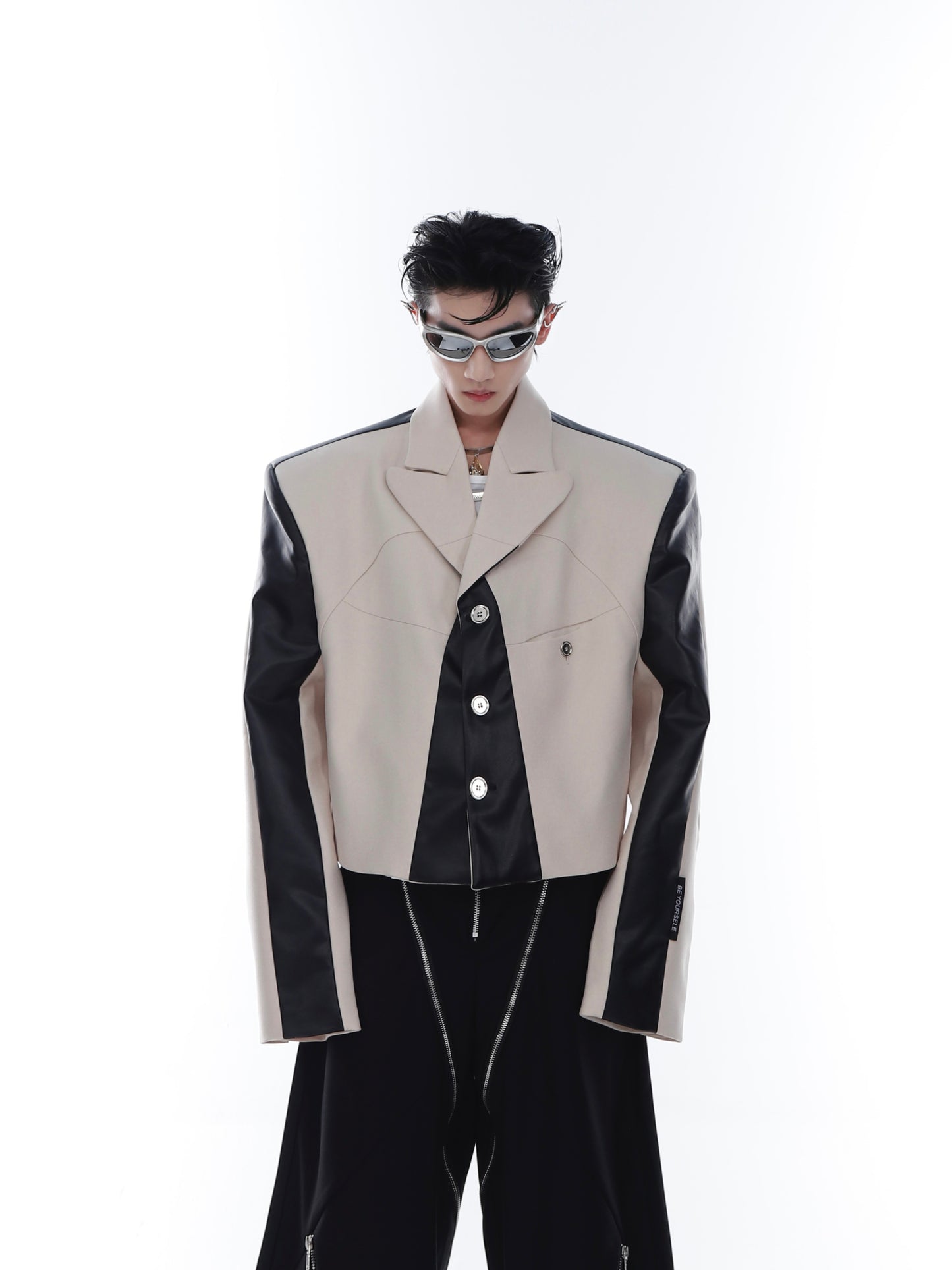 【23s Feb.】PU Leather Contrast Jacket