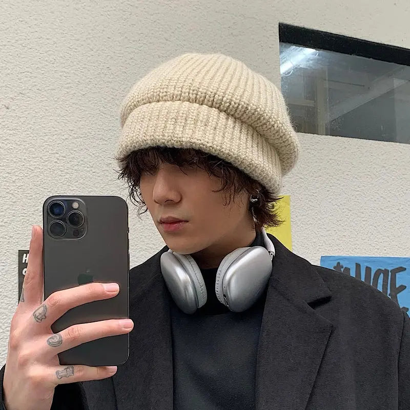 Simple Warm Knitted Hat ArtsKoreanMan