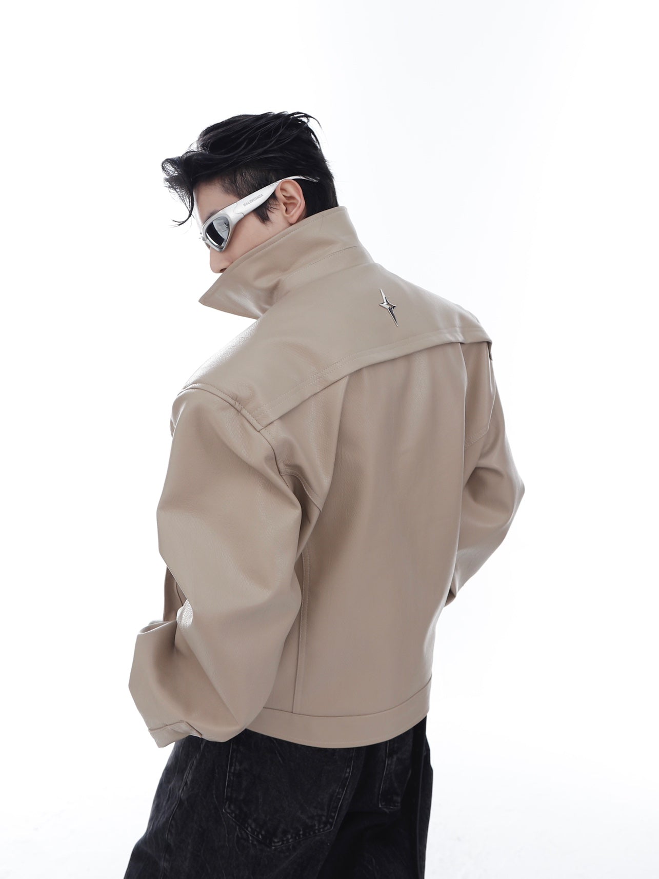 【23s Feb.】Large Pocket High Shoulder Leather Jacket
