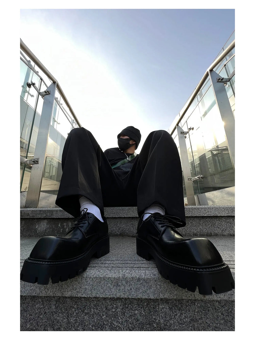 【HOT!】Square Toe Platform Leather Shoes ArtsKoreanMan